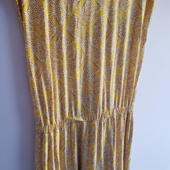 Anthropologie Long Maeve Print Fete Midi Dress Large Yellow summer Spring Dinner - Picture 8 of 14